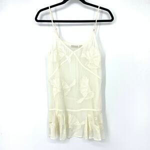 Hinge Tank Top Women's Size XS Embroidered Sleeveless Adjustable Straps Cream